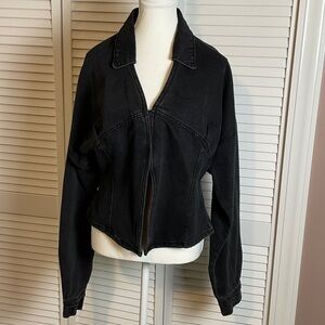 NWT Nasty Gal Black Denim Jacket, women’s Size 12